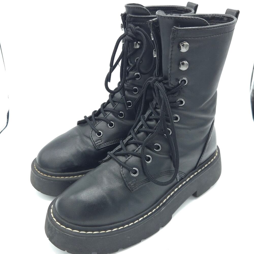 Wild Fable Logan Women's Size 7 Black Lug Combat Boots
